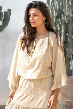 Bluse Yira Cuadros Sand