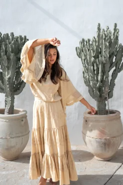 Bluse Yira Cuadros Sand