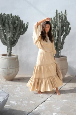 Bluse Yira Cuadros Sand