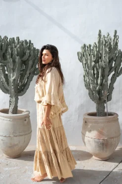 Bluse Yira Cuadros Sand