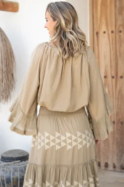 Bluse Yira Cuadros Taupe