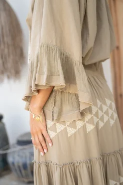 Bluse Yira Cuadros Taupe