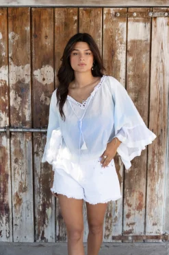 Bluse Yira Ombre Blassblau