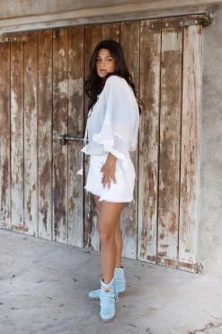 Bluse Yira Ombre Blassblau