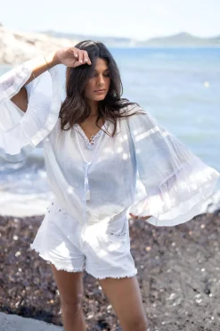 Bluse Yira Ombre Blassblau