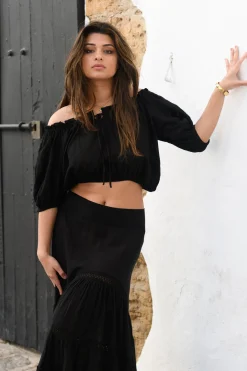 Crop Top Gypsy Schwarz