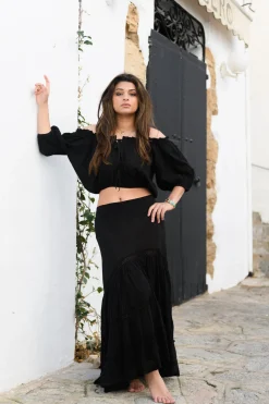 Crop Top Gypsy Schwarz
