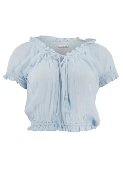 Crop Top Rabel Flower Blassblau