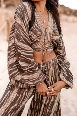 Cropped Top Emika Brauner Druck