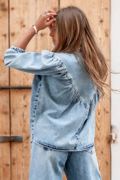 Denim Bluse Pancha Blau