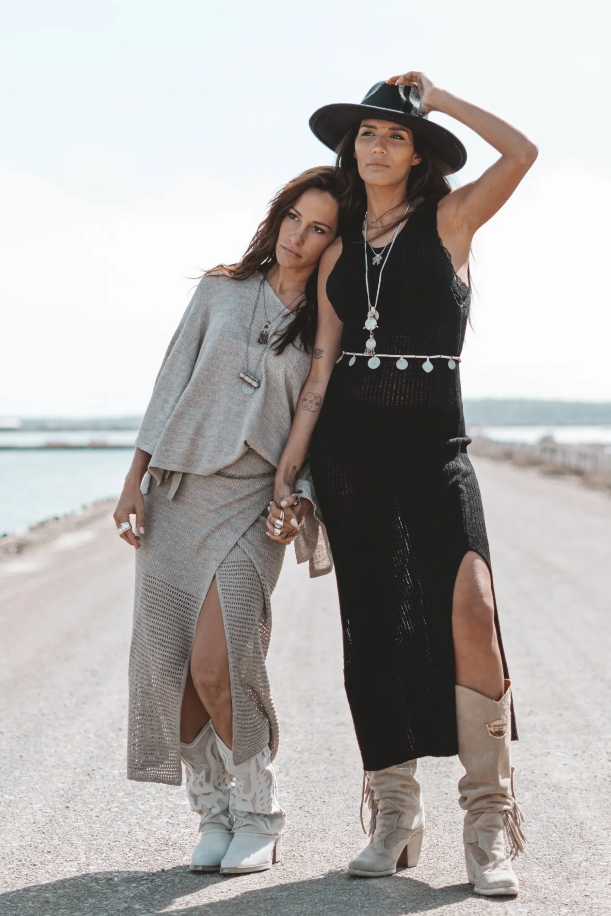 Felin Ajour Strickkleid Schwarz