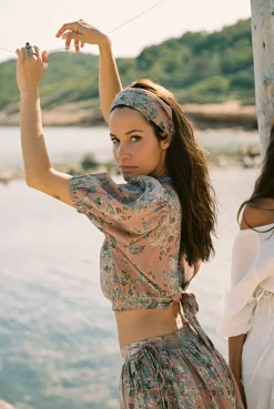 Flora Bedrucktes Top Mehrfarbig Altrosa