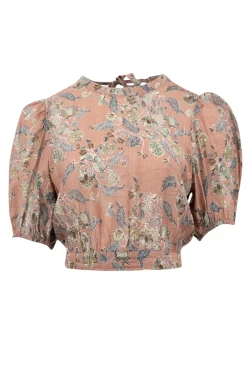 Flora Bedrucktes Top Mehrfarbig Altrosa