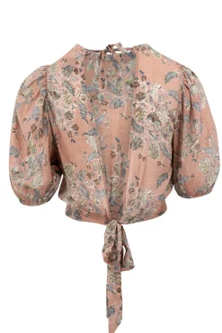 Flora Bedrucktes Top Mehrfarbig Altrosa