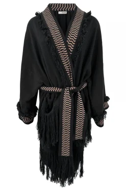 Fransen Kimono Esthetica Schwarz