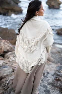 Fransenschal Flecos Ecru