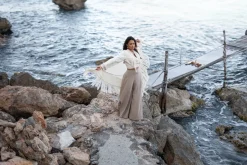 Fransenschal Flecos Ecru