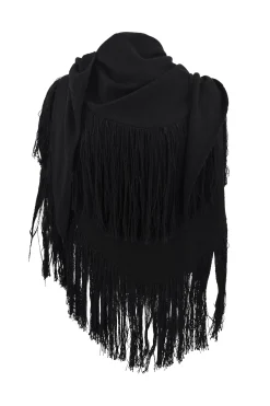 Fransenschal Flecos Schwarz