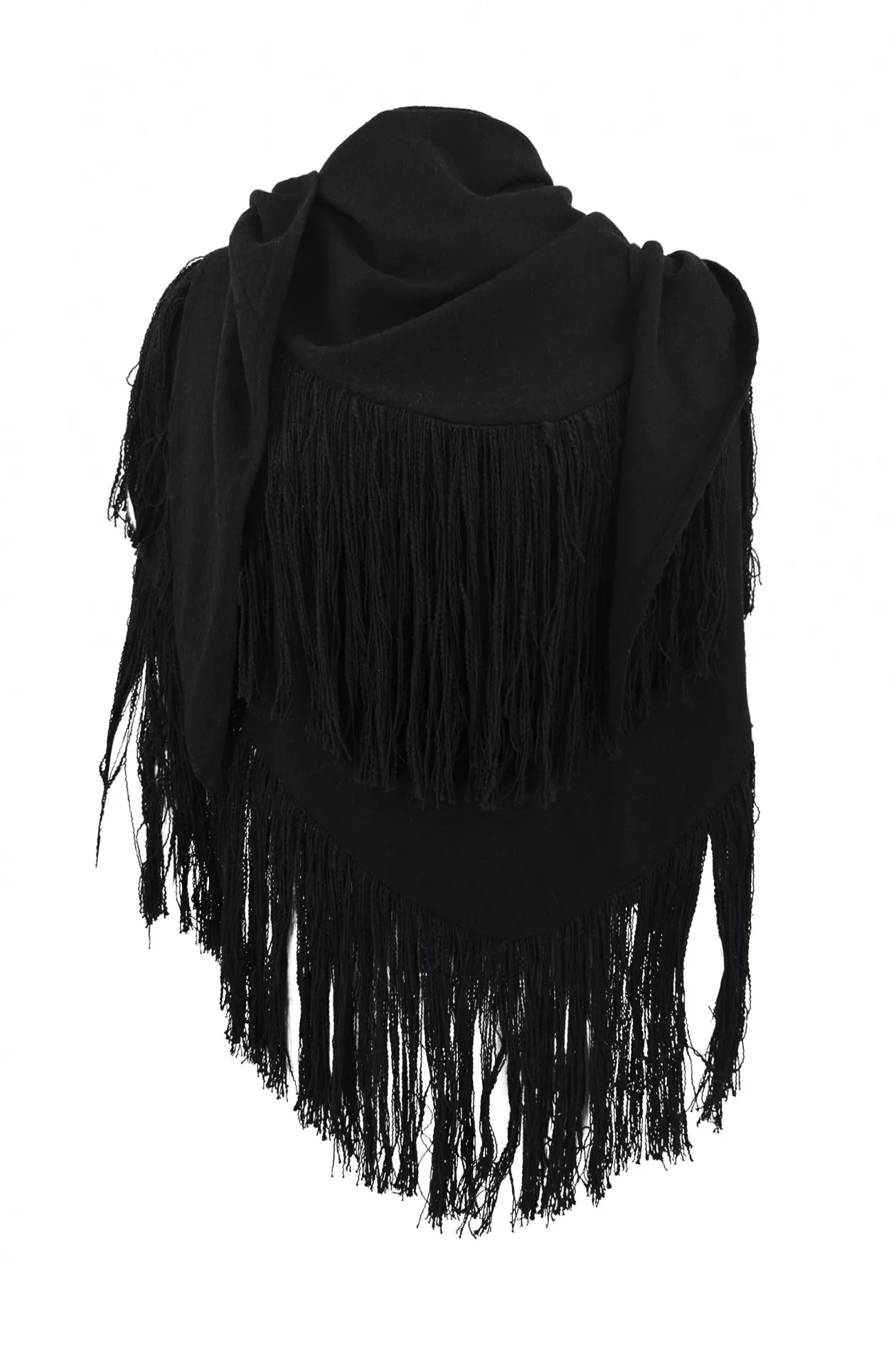 Fransenschal Flecos Schwarz