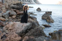 Fransenschal Flecos Schwarz