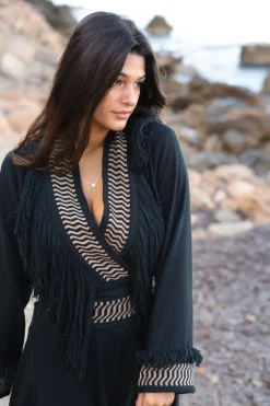 Fransen-Top Esthetica Schwarz