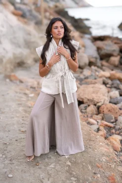 Fransenweste Esthetica Ecru