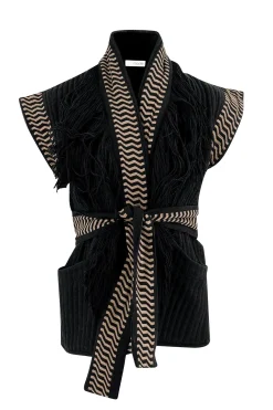 Fransenweste Esthetica Schwarz