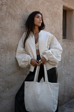 Gwen Linen Mom Bag Natural