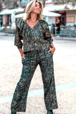 Hose Sparkle Schwarz Gold