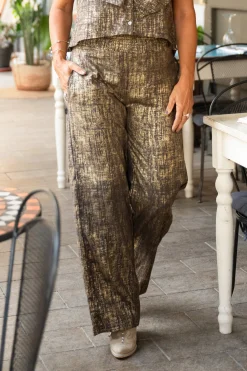 Hose Sparkle Taupe Gold