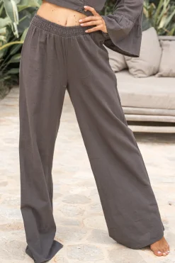 Hose Tonia Einfarbig Dunkel Anthrazit