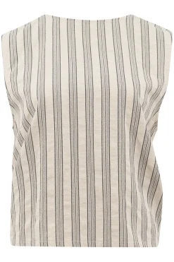 Ivy Gestreiftes Top Gestreift Beige/Schwarz