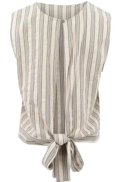 Ivy Gestreiftes Top Gestreift Beige/Schwarz