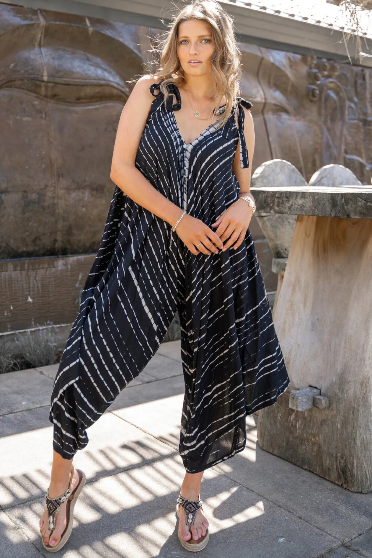 Jumpsuit Alma Tie Dye Schwarz