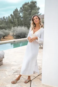 Kaftan Azzurra Weiß