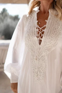 Kaftan Gabriela Granada Weiß