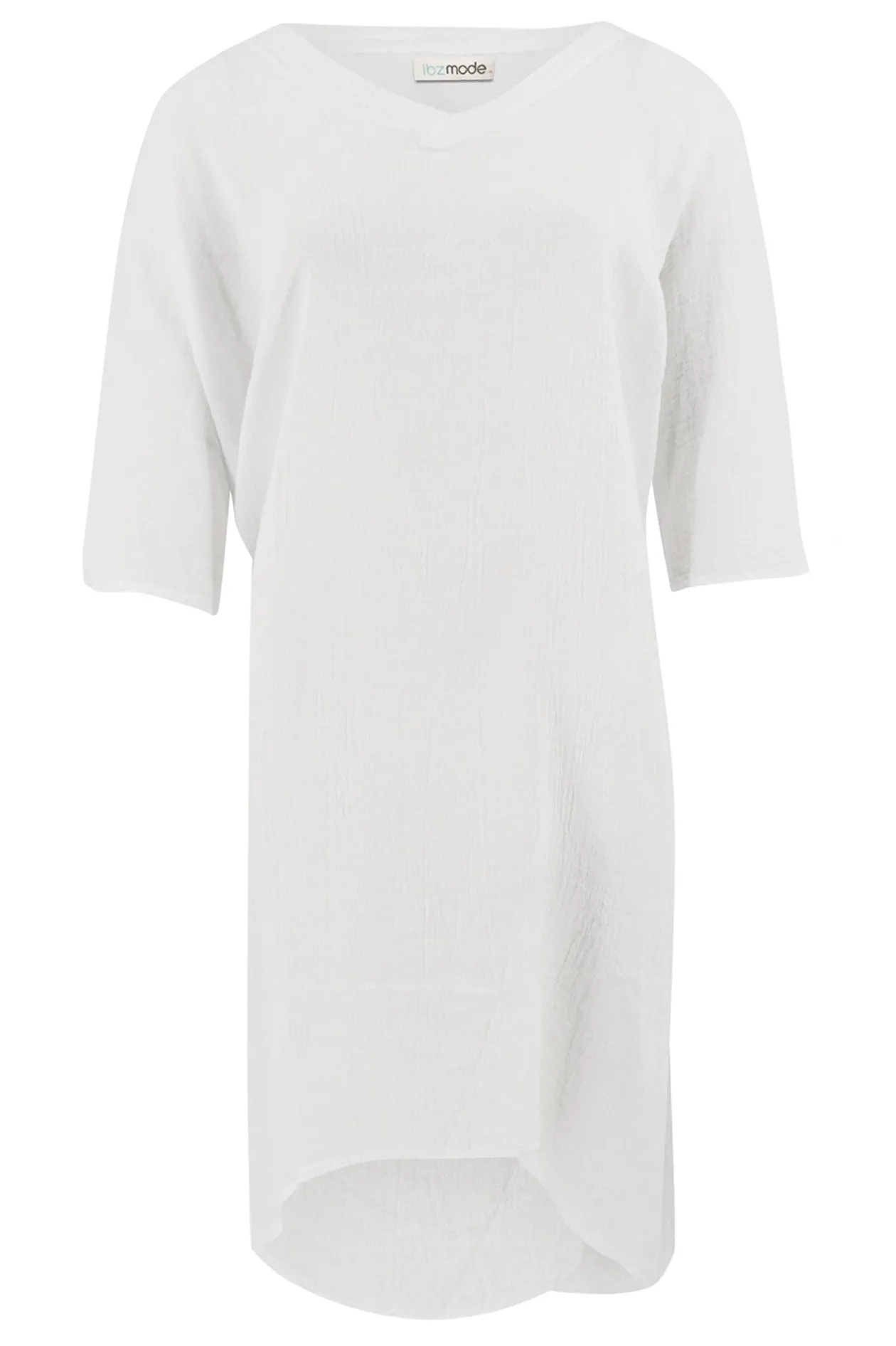 Kaftan Laia Leinen Weiß