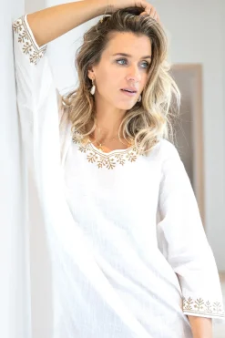 Kaftan Laia Scorva Weiß