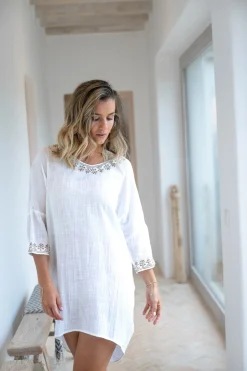 Kaftan Laia Scorva Weiß