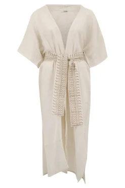 Kimono Deya Einfarbig Elfenbein