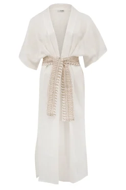 Kimono Deya Einfarbig Weiß