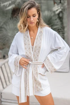 Kimono Jacke Zeva Scorva Weiß