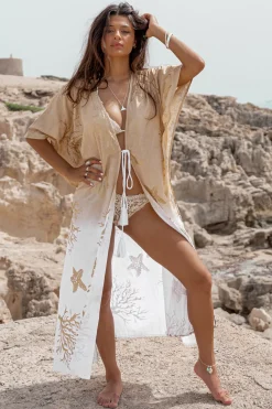 Kimono Seaside Sand/Weiß
