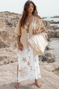 Kimono Seaside Sand/Weiß