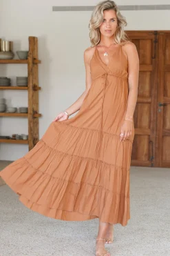 Kleid Alicia Strap Cognac