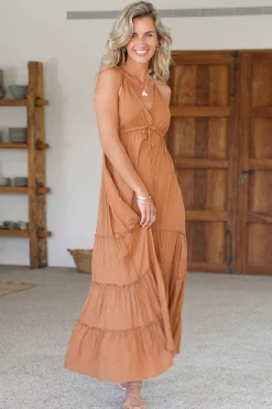 Kleid Alicia Strap Cognac