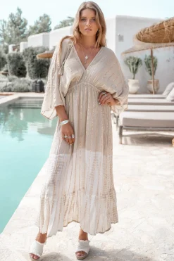 Kleid Emilia Tye Dye Beige/ weiß