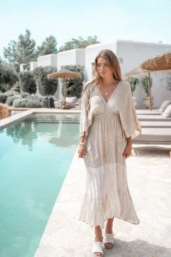 Kleid Emilia Tye Dye Beige/ weiß