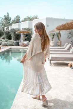 Kleid Emilia Tye Dye Beige/ weiß