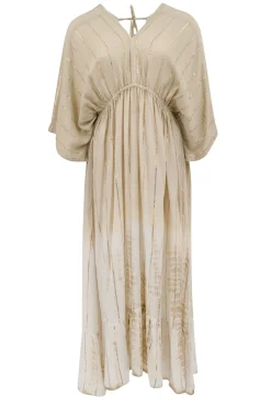 Kleid Emilia Tye Dye Beige/ weiß